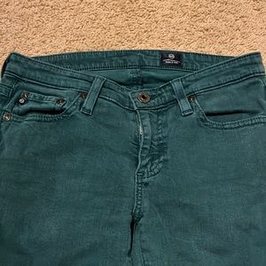 AG Adriano Goldschmied skinny jeans, size 26R, dark green
